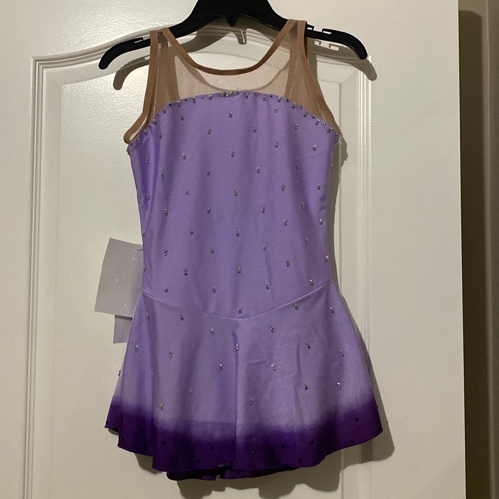Ice skating or Dance Dress Lilac with Ombré Skirt